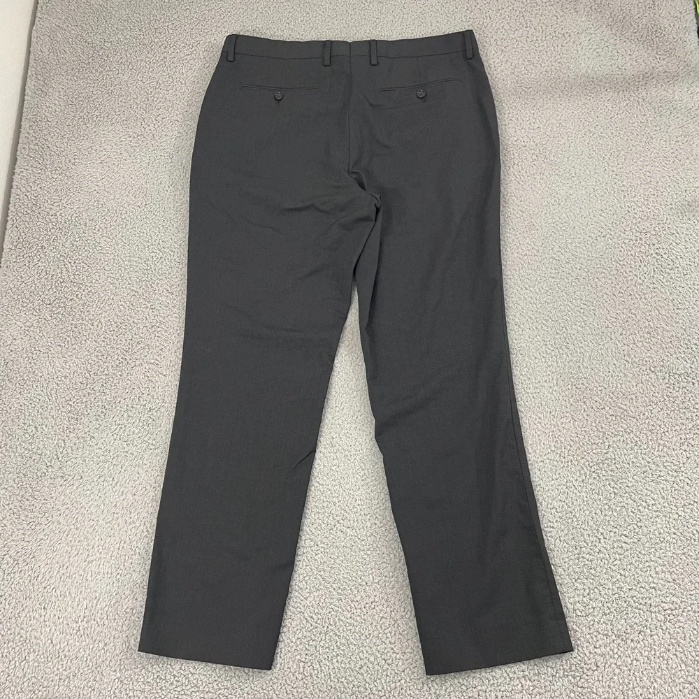 Banana Republic Marzotto Dress Pants Men 35x31 Gray Flat‎ Front Super 120s Wool
